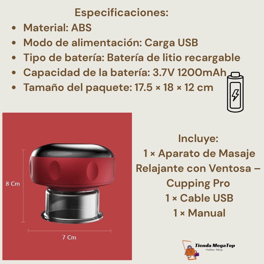 ¿Dolor de espalda? Prueba la Ventosa Eléctrica Inteligente + Aceite Gratis