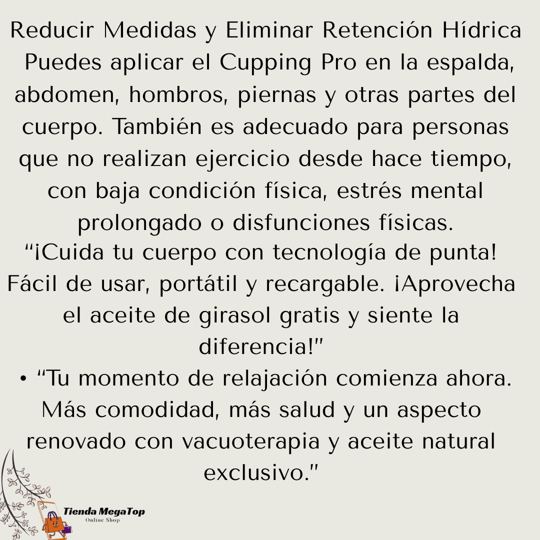 ¿Dolor de espalda? Prueba la Ventosa Eléctrica Inteligente + Aceite Gratis